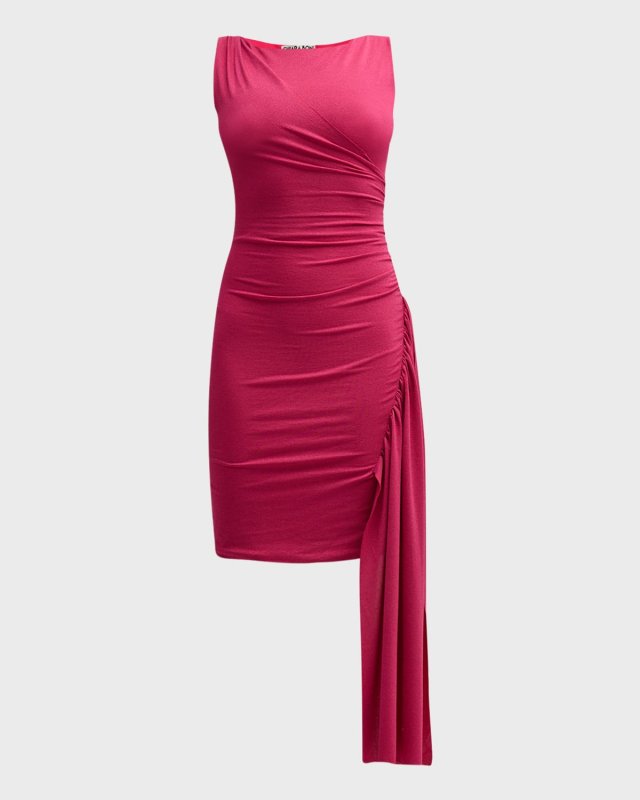 Sleeveless Draped Bodycon Mini Dress